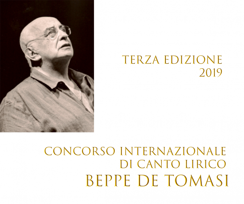 Concorso Internazionale di Canto Lirico “Beppe De Tomasi” – Terza Edizione 2019